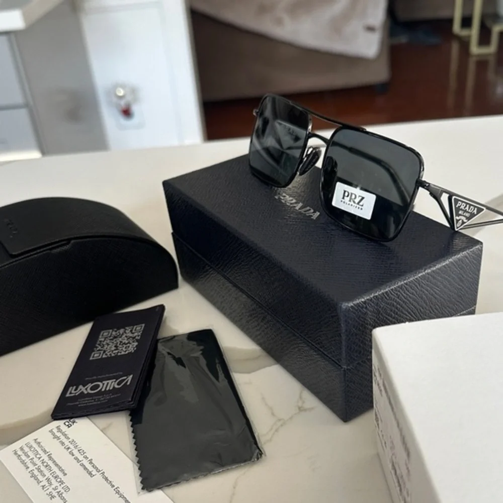 Prada Black Rectangular Sunglasses